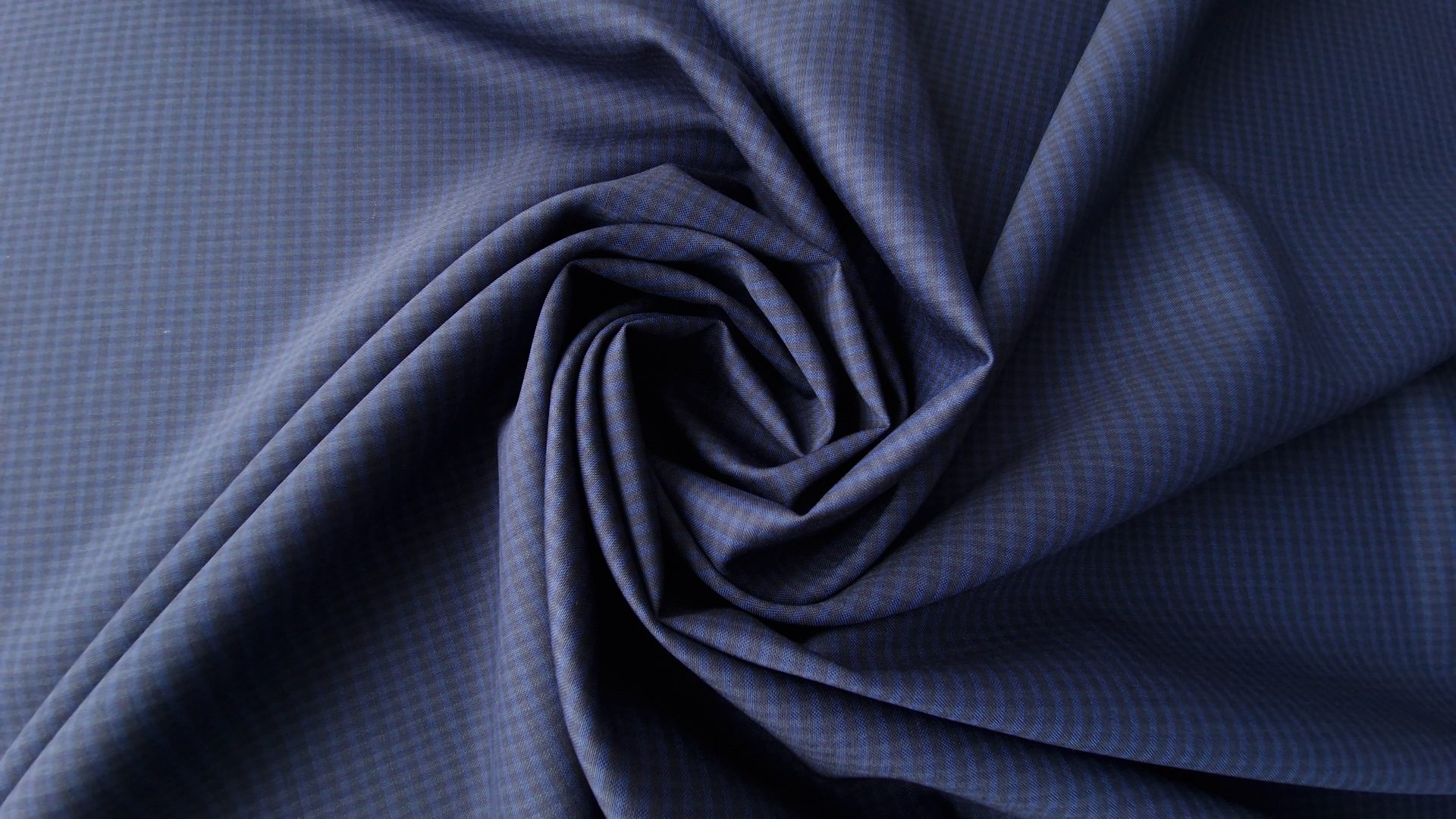 Stofa subtire din lana si matase naturala bleumarin - imagine 3