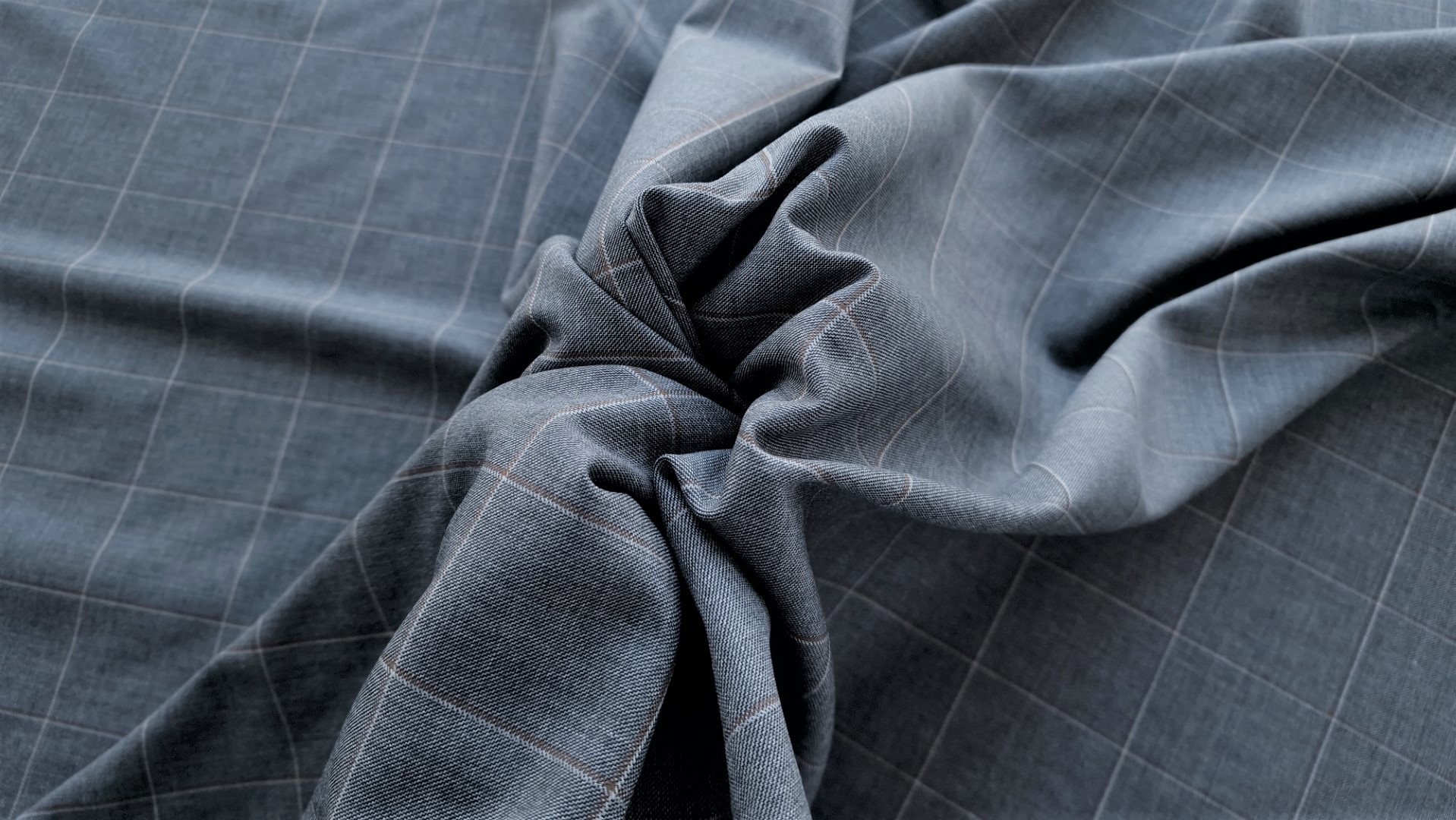 Stofita elastica din lana si matase naturala gri inchis - imagine 4