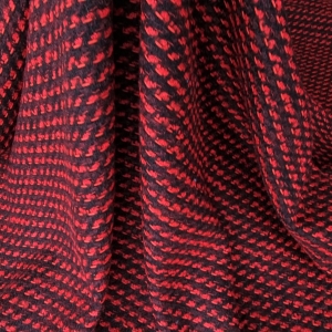 Stofa impletita din lana rosie/neagra