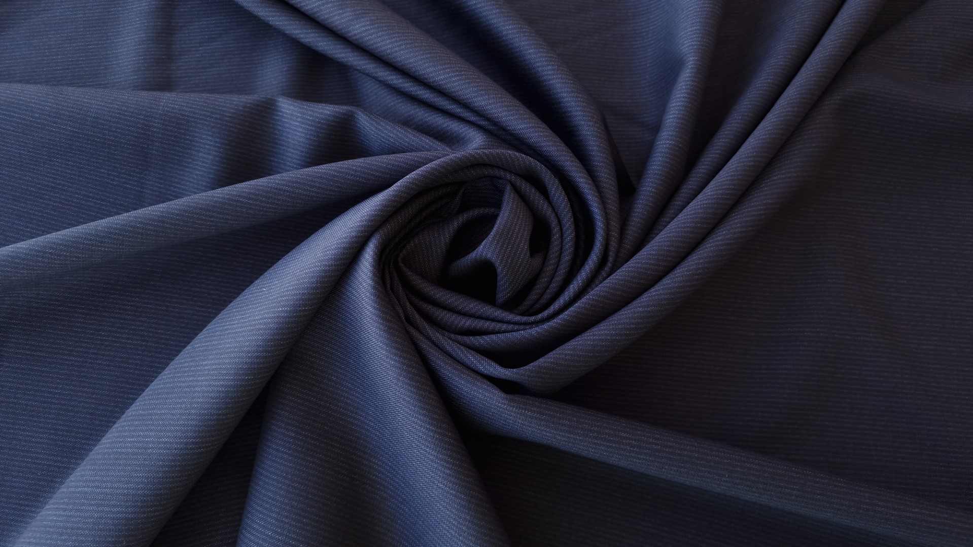 Stofa bleumarin din lana si matase naturala - imagine 3