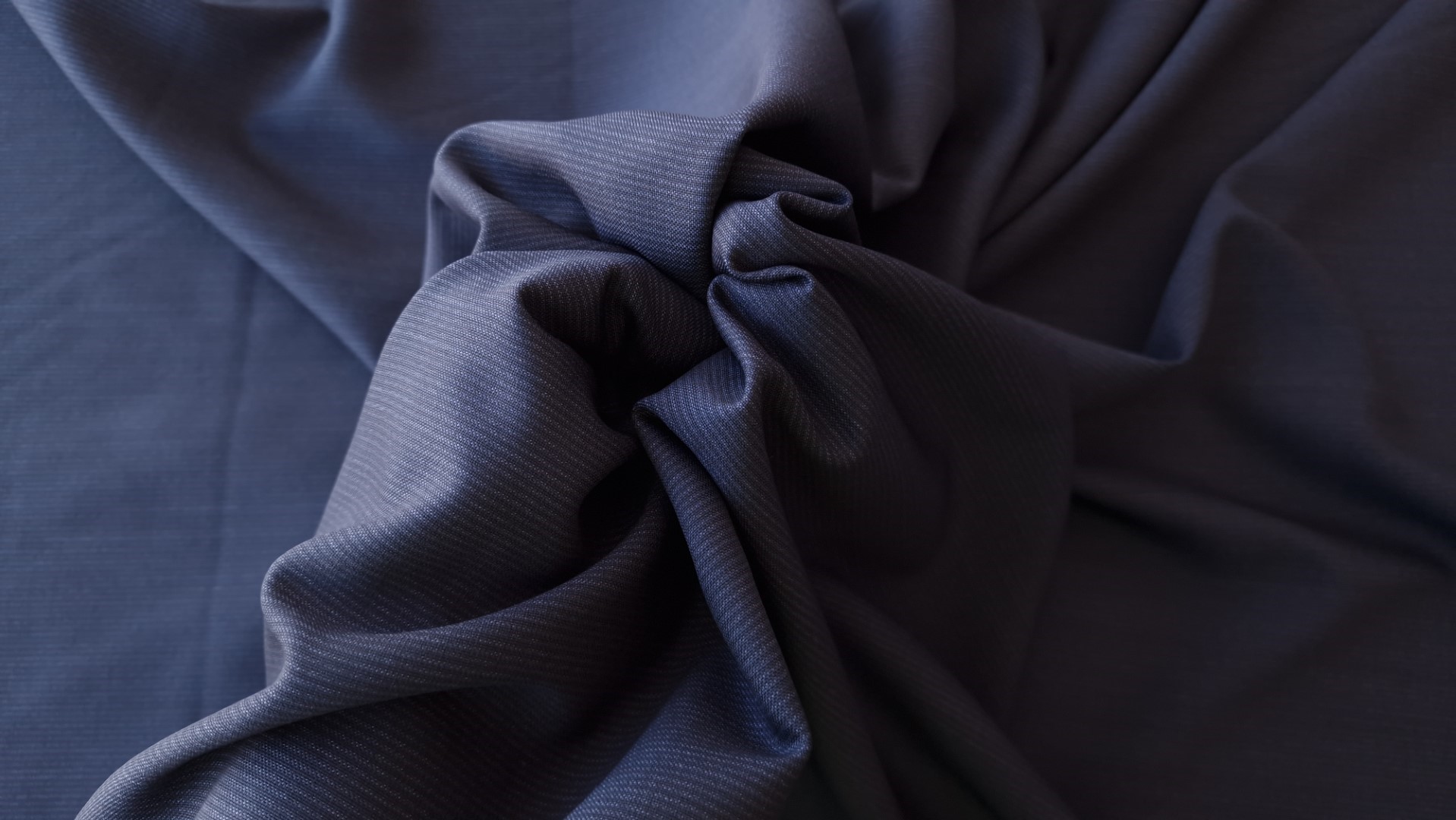 Stofa bleumarin din lana si matase naturala - imagine 4