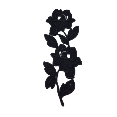 Aplicatie decorativa realizata manual Black Flower DG124