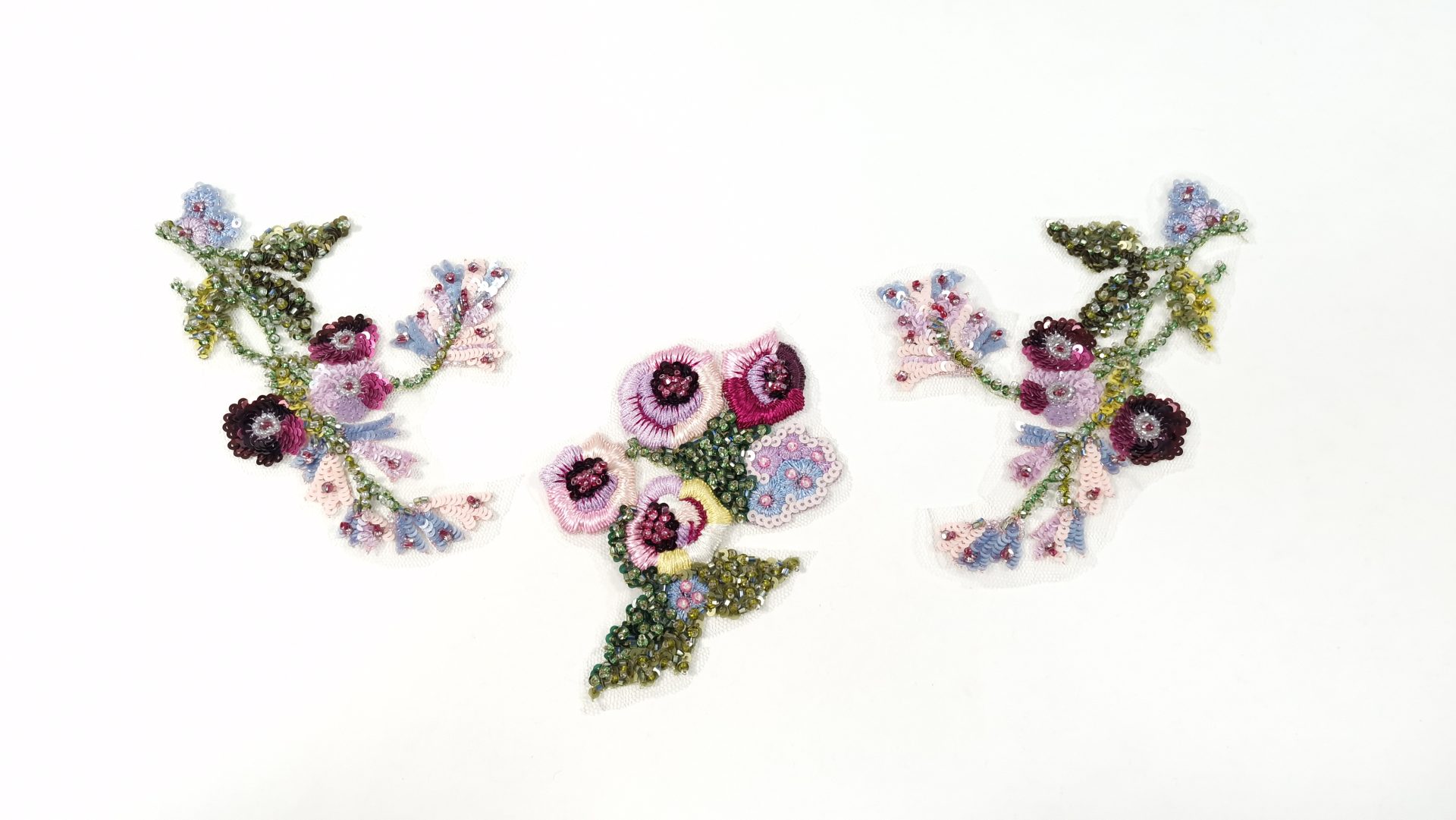 Set de 3 aplicatii decorative realizate manual Daisies DG71A