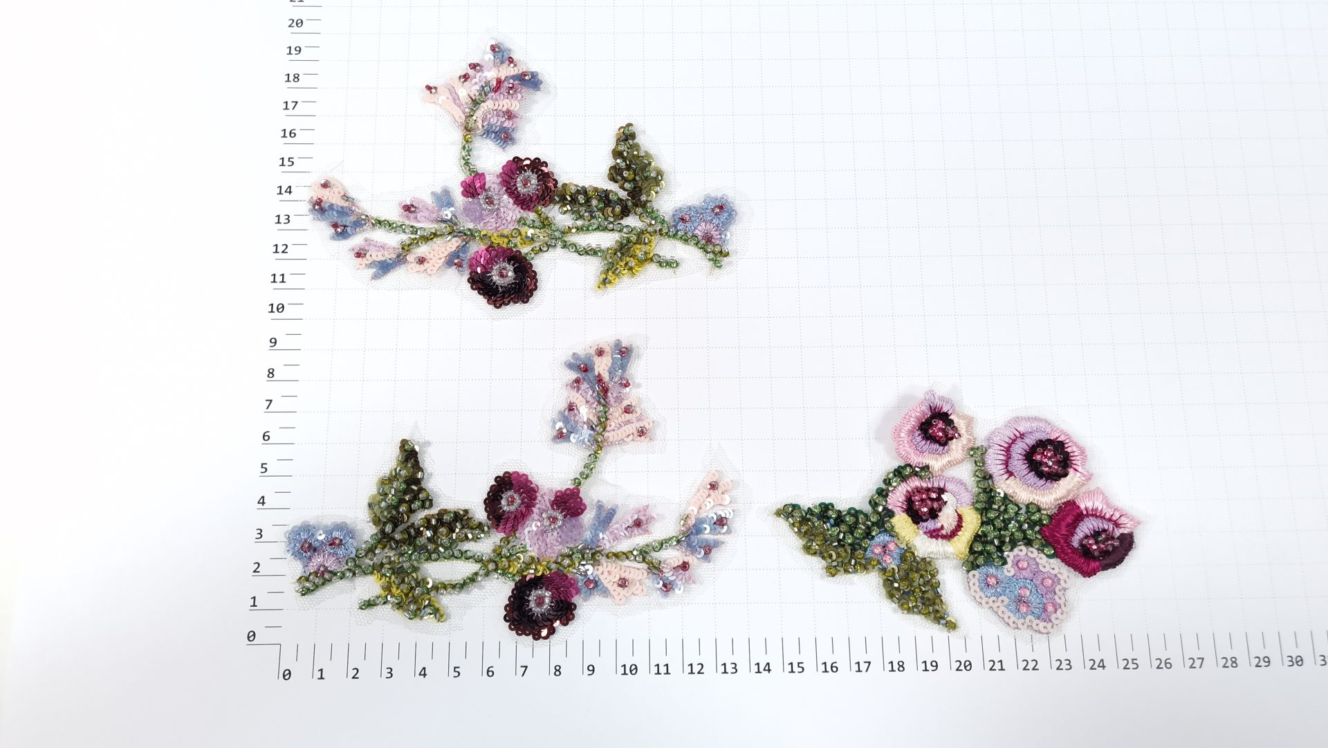 Set de 3 aplicatii decorative realizate manual Daisies DG71A - imagine 4