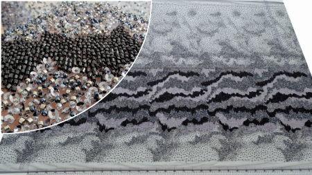 Broderie cu micropaiete si margelute Grey/Black