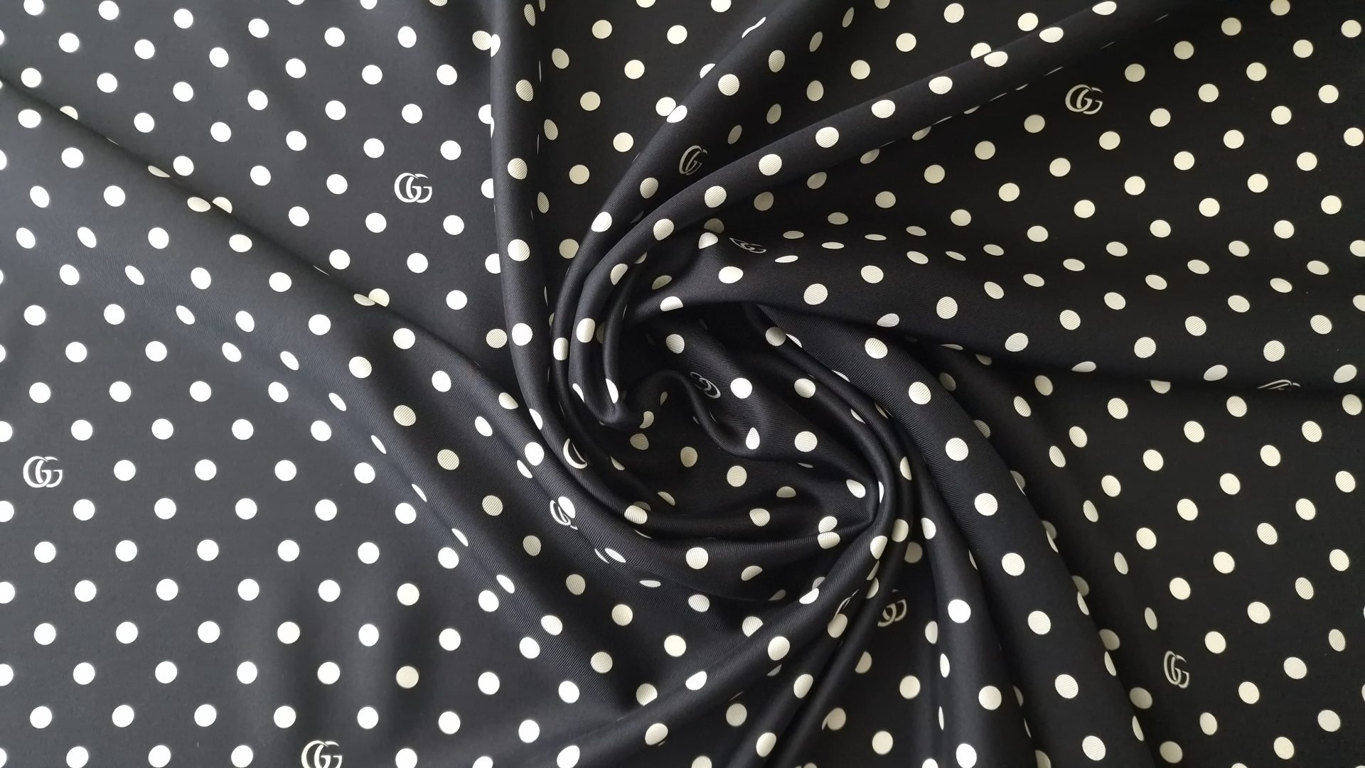 Twill din matase naturala Polka Dots GUC1268 - imagine 4