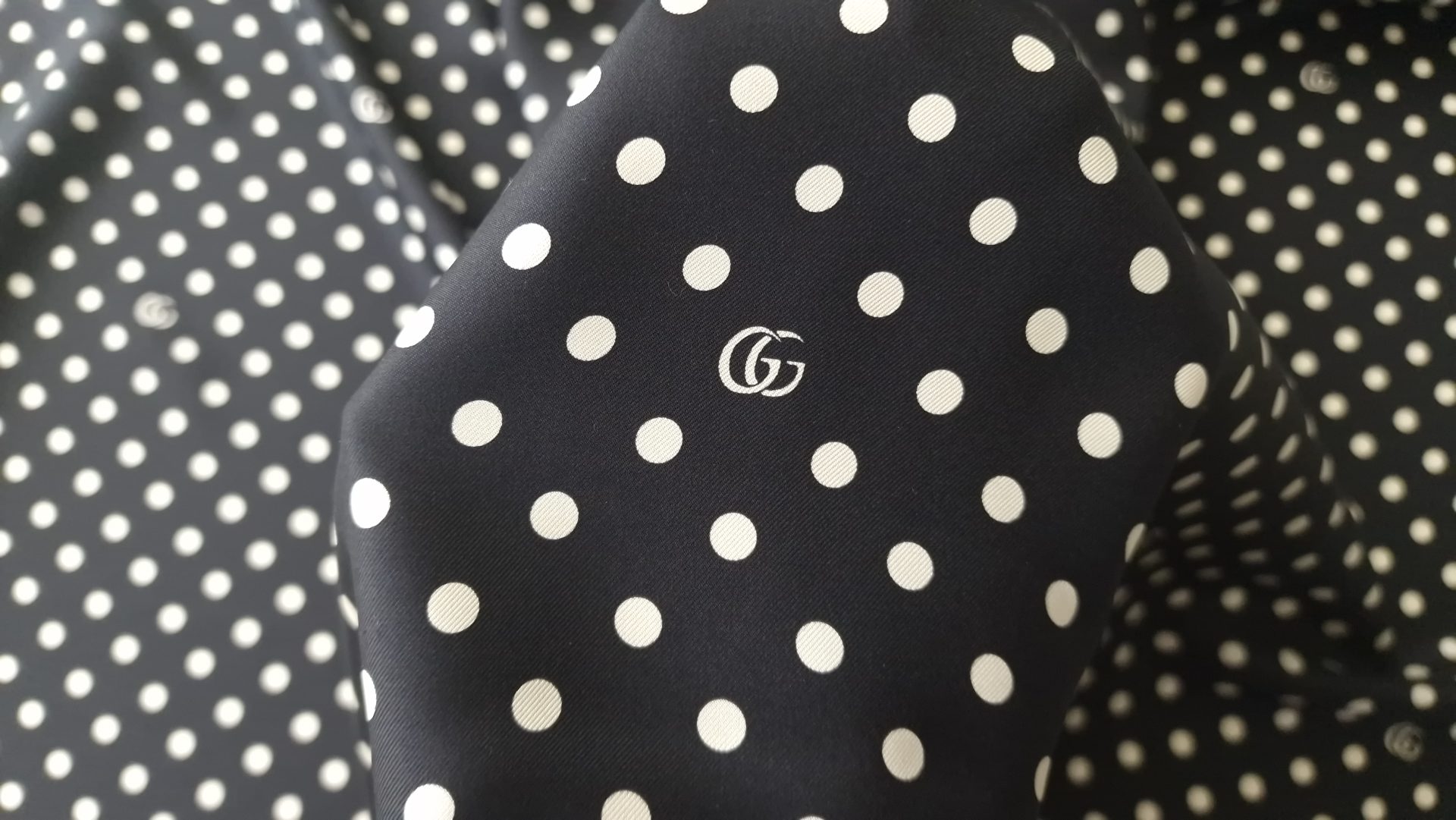 Twill din matase naturala Polka Dots GUC1268 - imagine 5