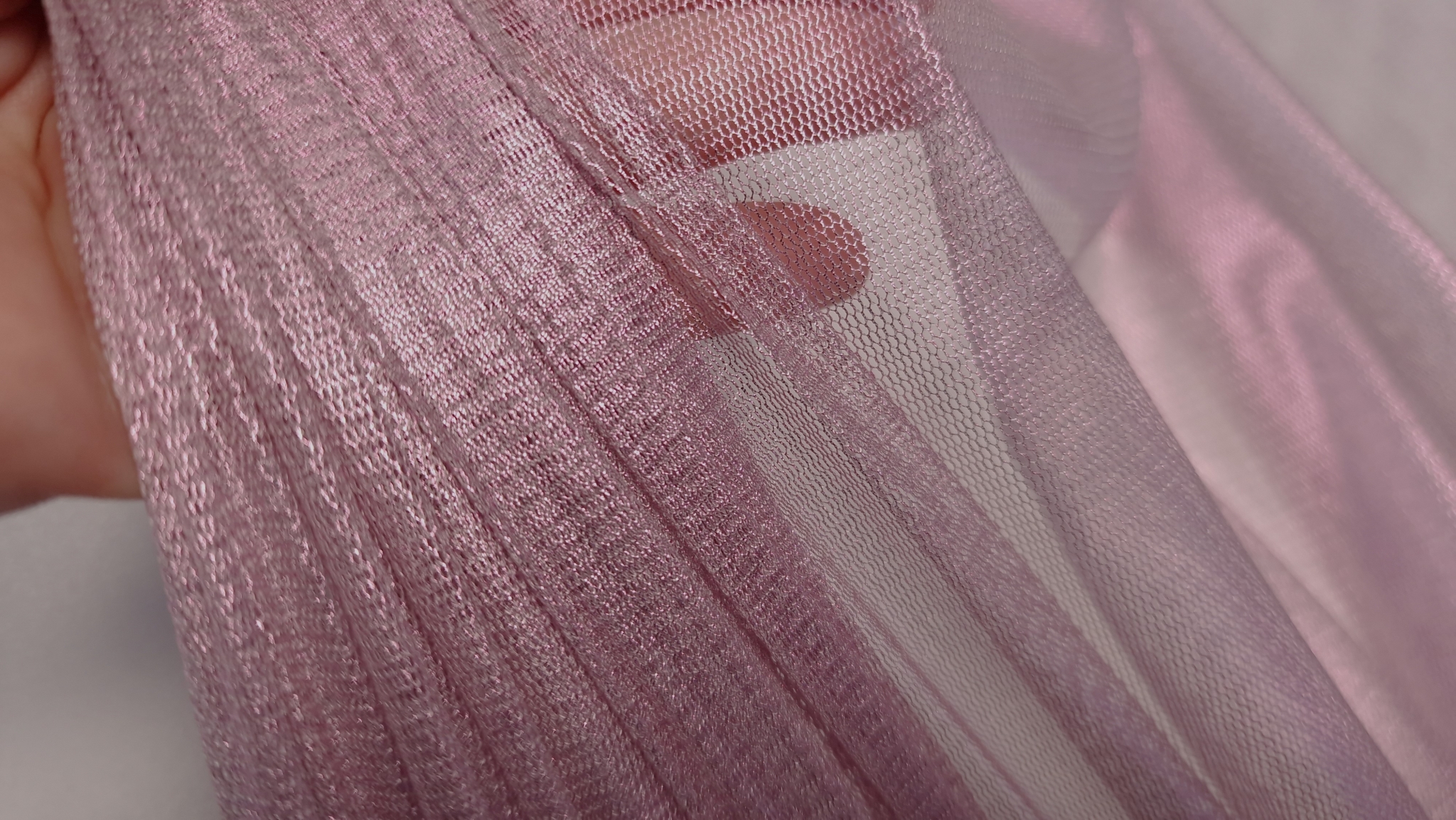 Tulle peliculizat din matase naturala roz lila - imagine 8