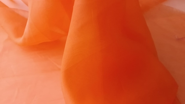 Organza densitate 6 momi din matase naturala portocalie