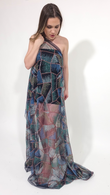 Broderie couture multicolora Harlequin