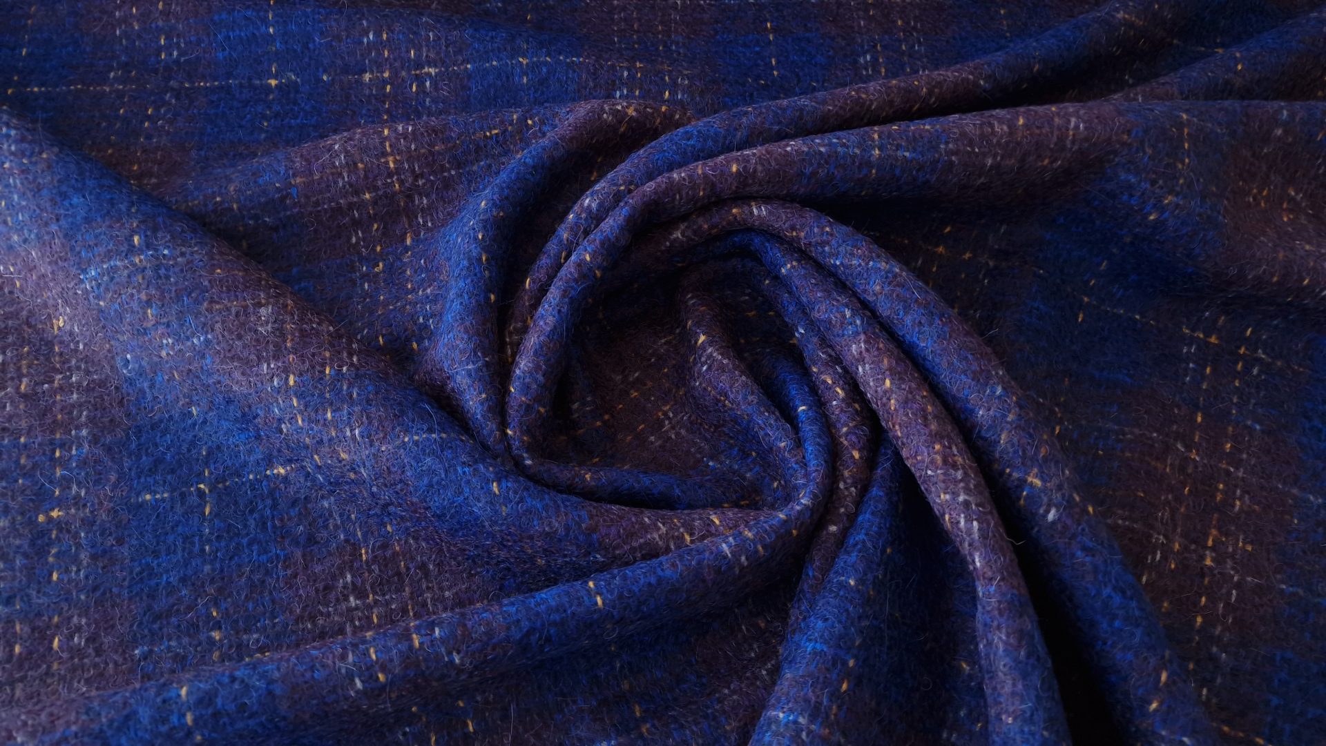 Stofa groasa din lana si mohair bleumarin - imagine 3