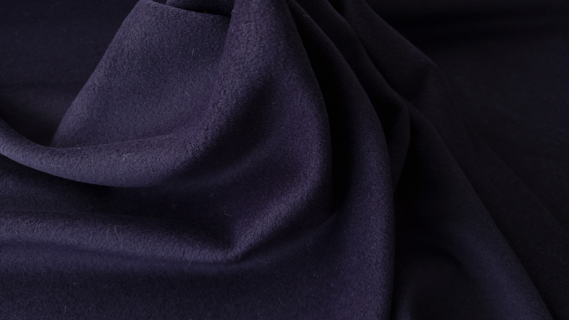 Stofa indigo inchis din casmir, lana si mohair pentru paltoane - imagine 5