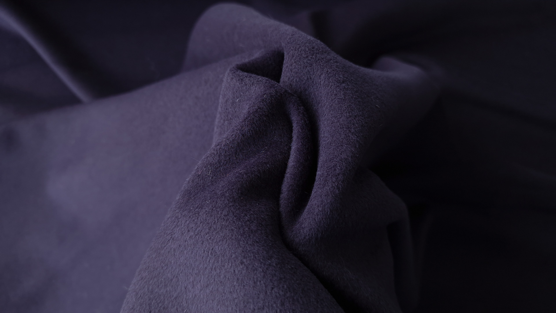 Stofa indigo inchis din casmir, lana si mohair pentru paltoane - imagine 4