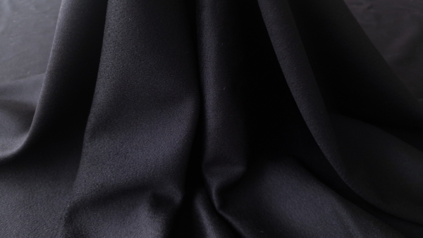 Stofa neagra din casmir si lana pentru paltoane