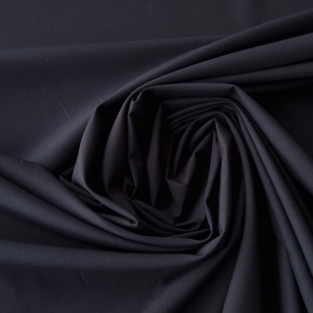 Poplin negru pentru camasi din bumbac elastic