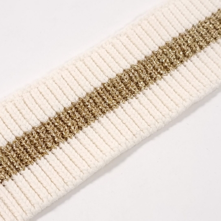 Banda elastica din tricot cu bumbac si fir metalizat MCL021R