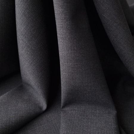 Stofa subtire gri inchis din lana usor elastica pentru costume
