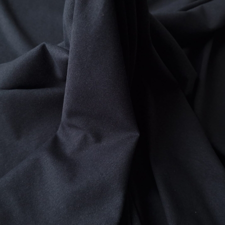 Jersey subtire negru din bumbac cu elastan