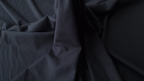 Jersey subtire negru din bumbac cu elastan
