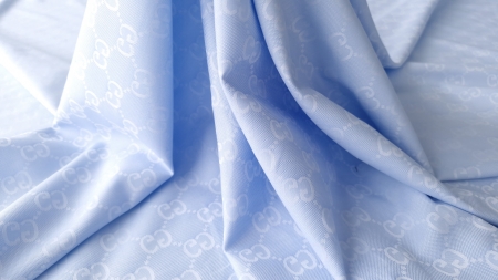 Poplin bleu gros din 100% bumbac monograma GUC1557