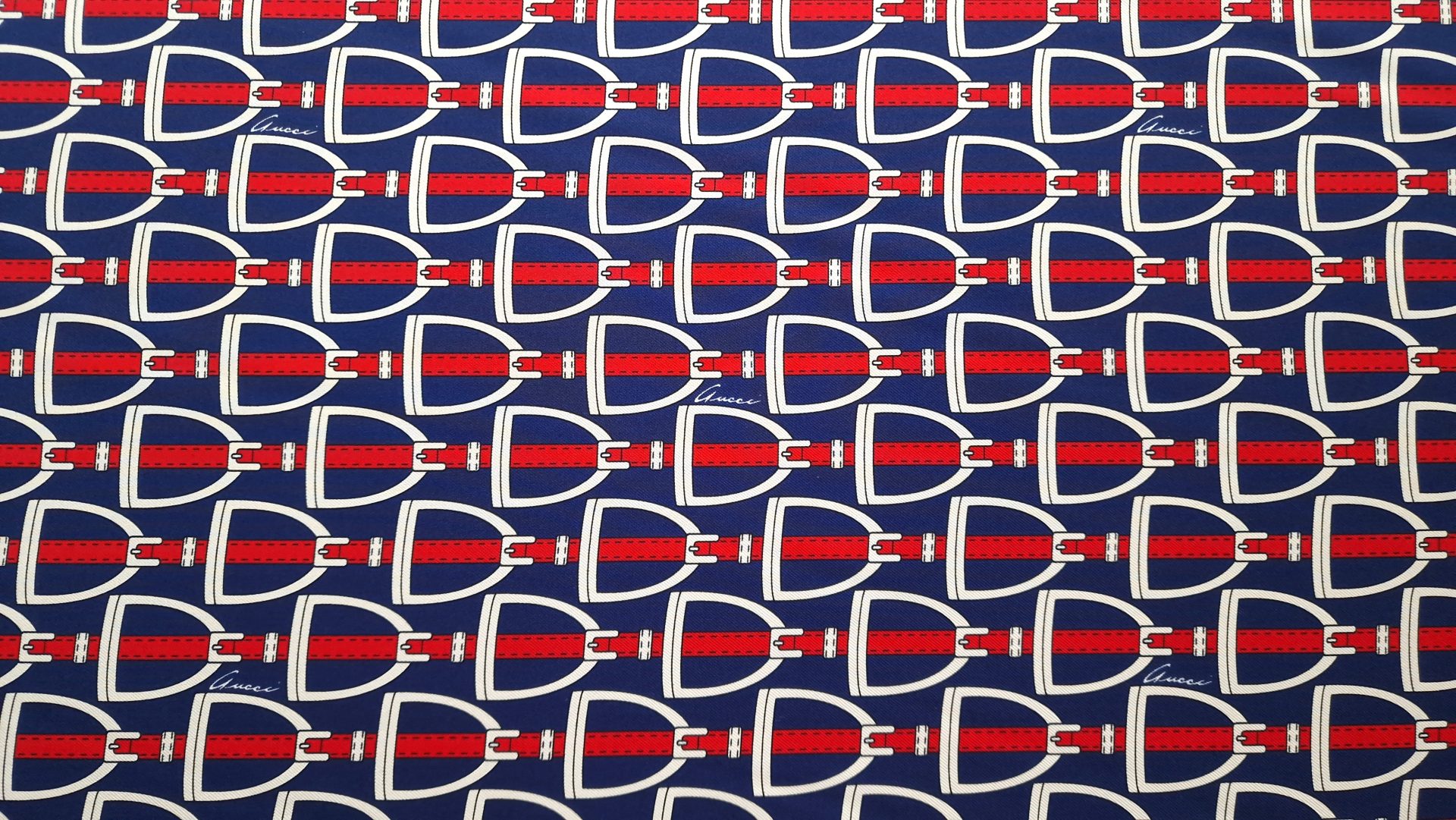 Twill din matase naturala multicolora cu monograma GUC1554 - imagine 4