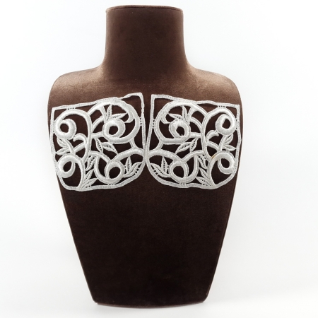 Set de aplicatii decorative ivoire din vascoza si bumbac