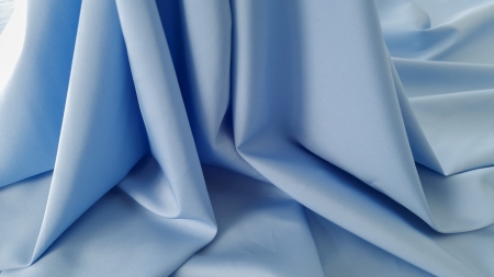 Poplin dens satinat din bumbac si elastan Sky Blue