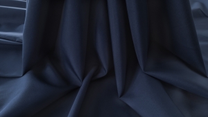 Poplin fin din bumbac si elastan pentru camasi Dark Navy