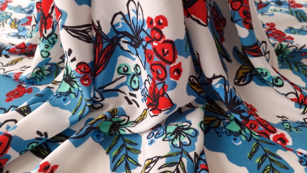 Triplu voal din vascoza imprimata pentru rochii de vara