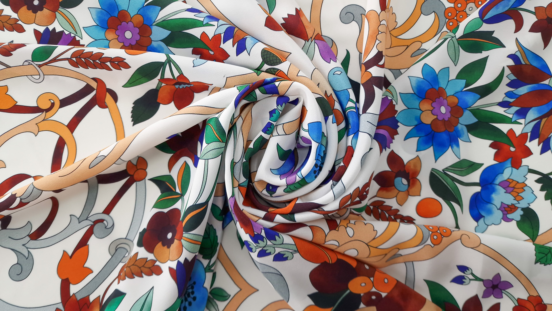 Twill din matase naturala multicolora LRD1662 - imagine 4