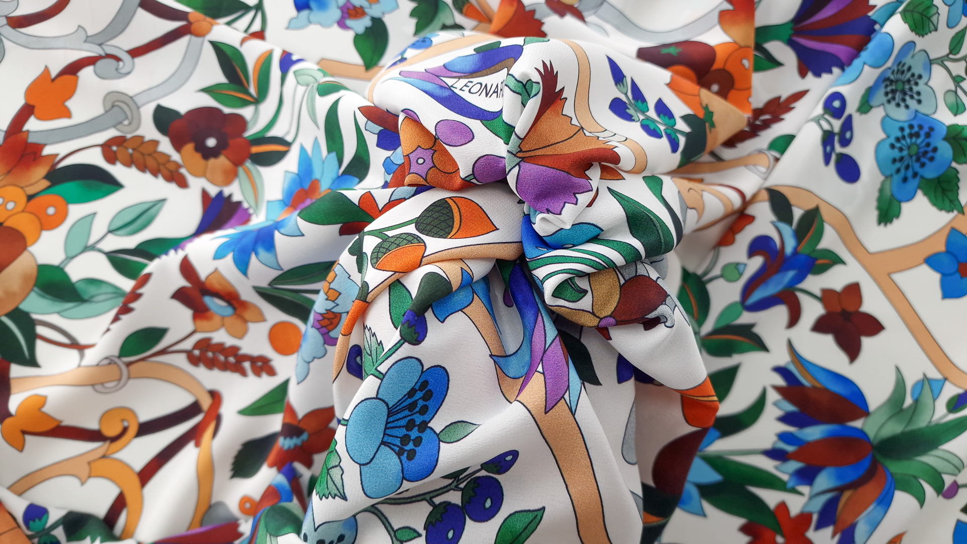 Twill din matase naturala multicolora LRD1662 - imagine 5