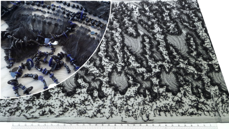 Broderie neagra accesorizata manual cu frajuri Solstice