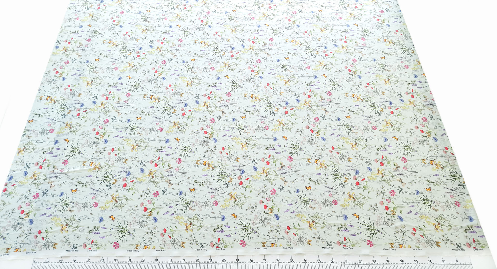 Satin din matase naturala cu elastan Wild Flowers OSR1672 - imagine 7