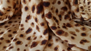 Cheetah printed viscose stretch satin