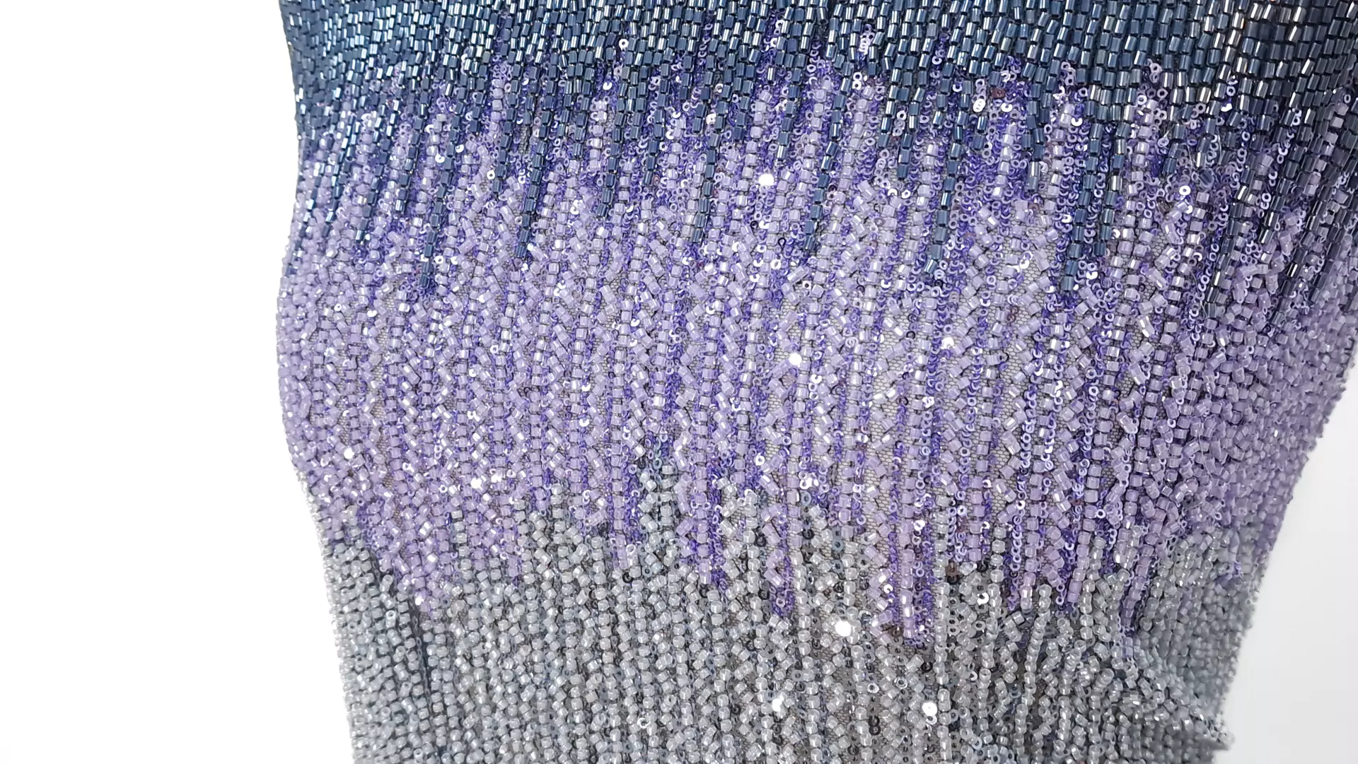 Dantela pe tulle bleumarin accesorizata multicolor - imagine 7