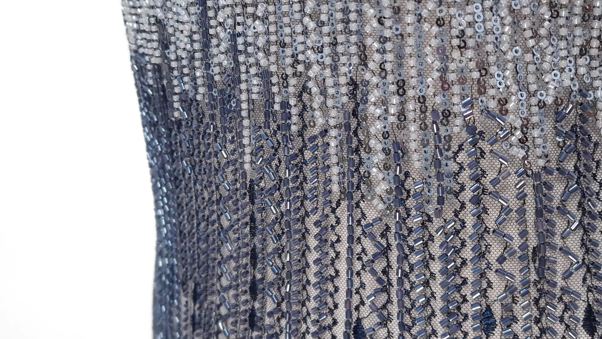 Dantela pe tulle bleumarin accesorizata multicolor - imagine 8