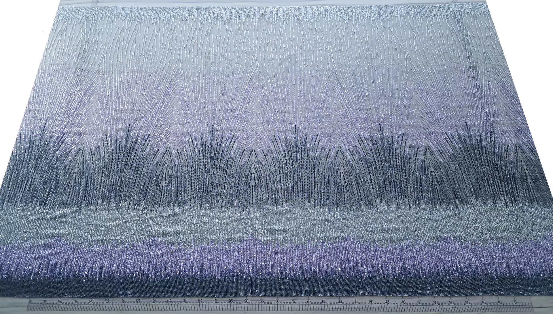 Dantela pe tulle bleumarin accesorizata multicolor - imagine 10