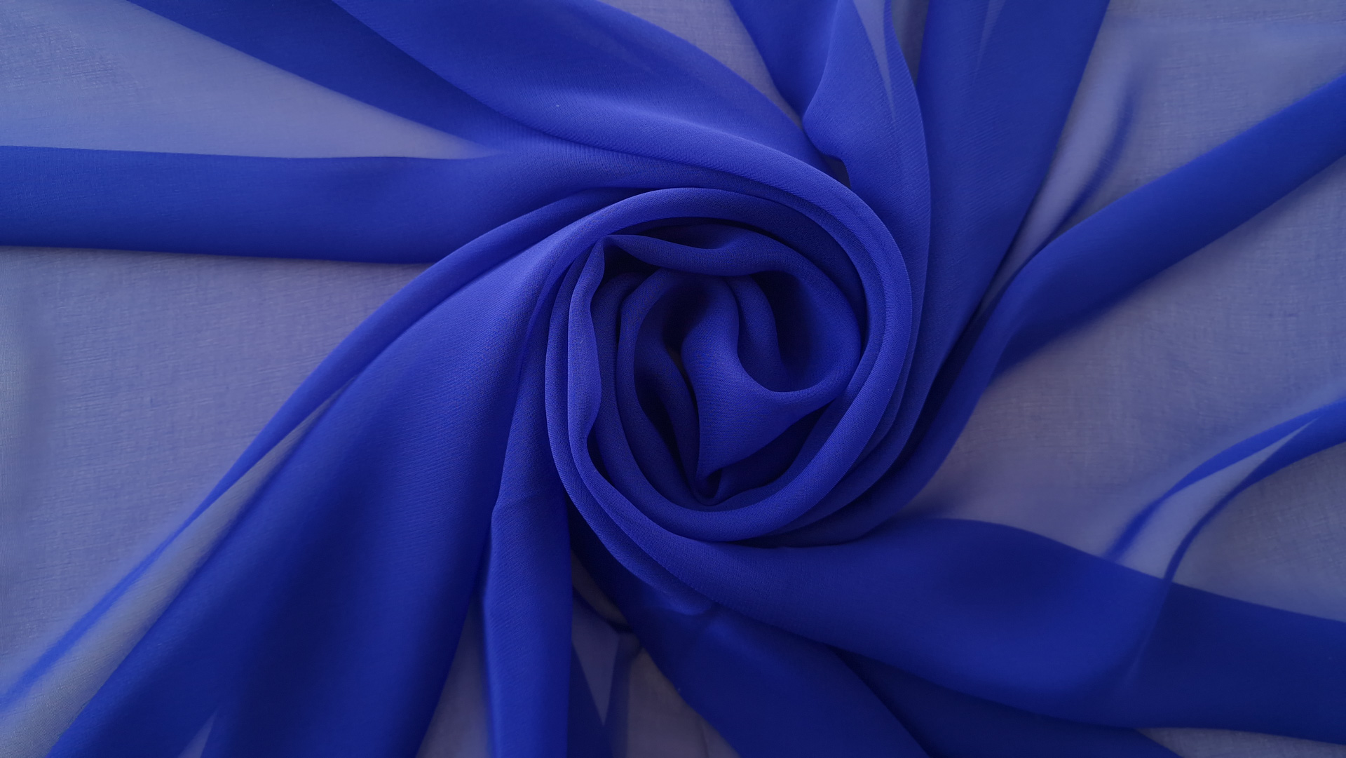 Voal Georgette din matase naturala albastru - imagine 5