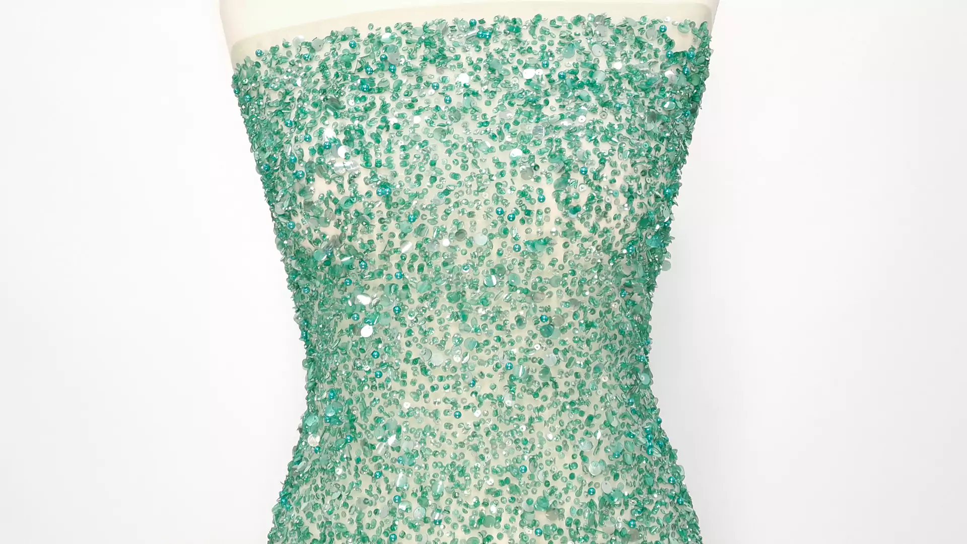 Broderie accesorizata manual cu paiete mint - imagine 4