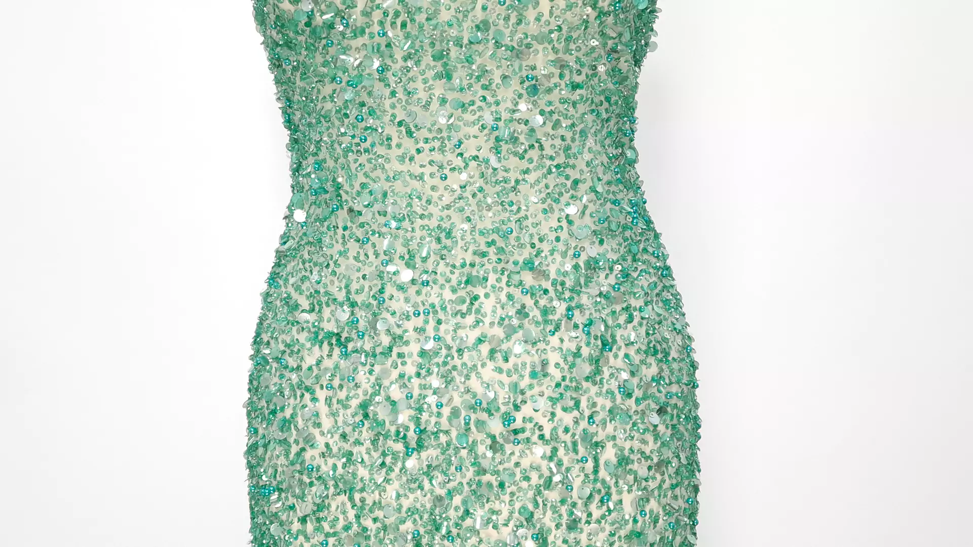 Broderie accesorizata manual cu paiete mint - imagine 5