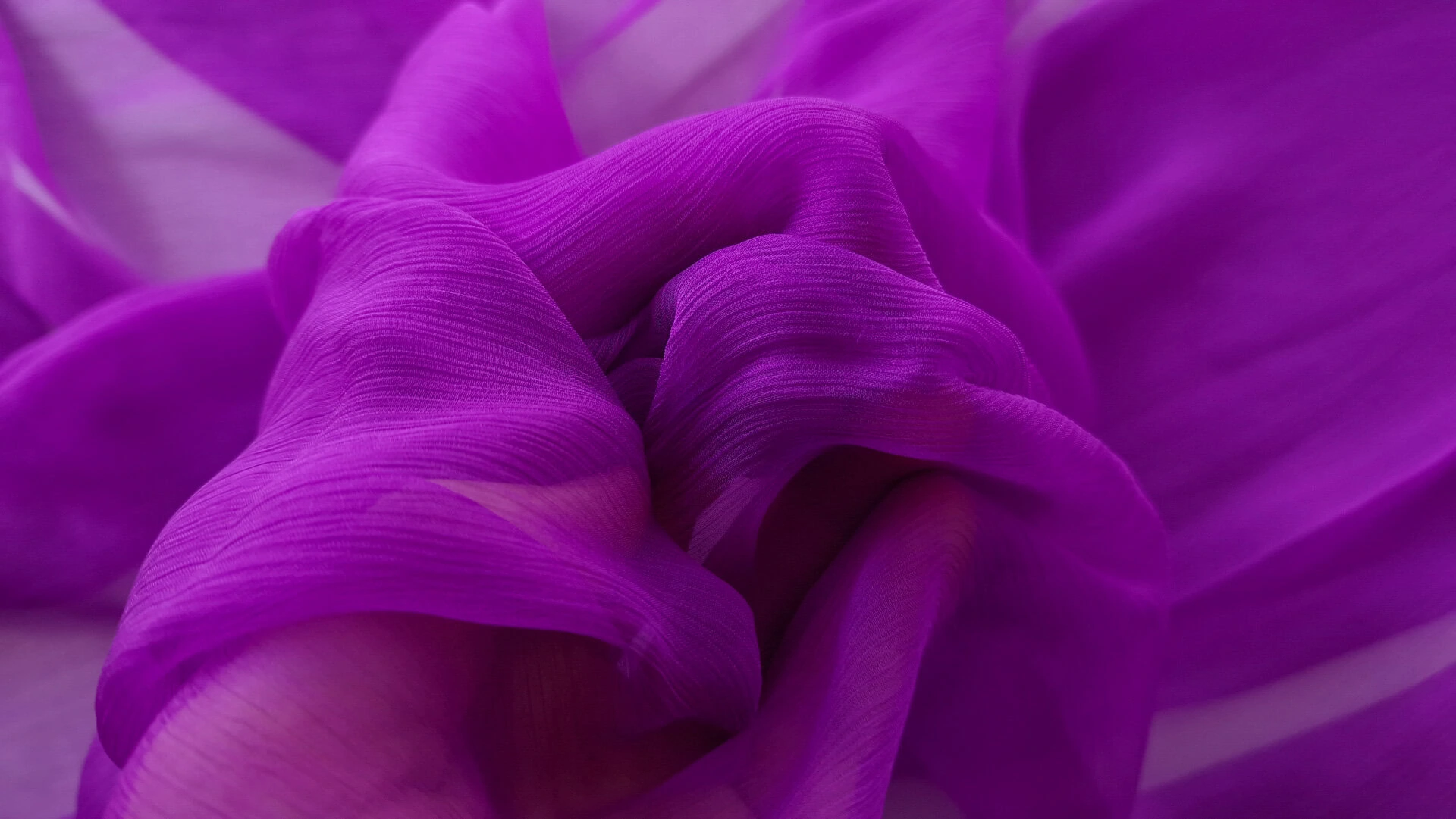 Voal creponat mov intens Muselina din matase naturala - imagine 4