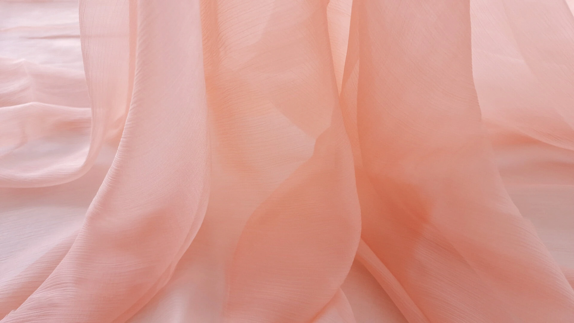 Voal creponat peach rose Muselina din matase naturala - imagine 5