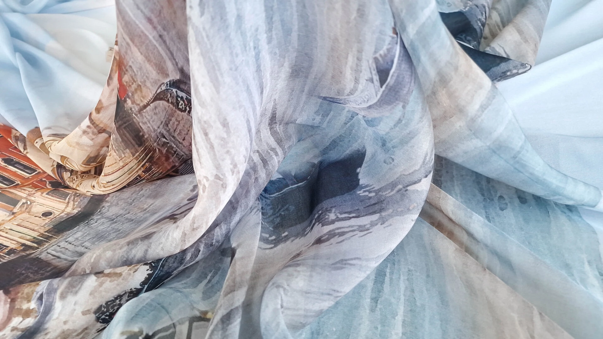 Voal din matase naturala Venice Love - imagine 3