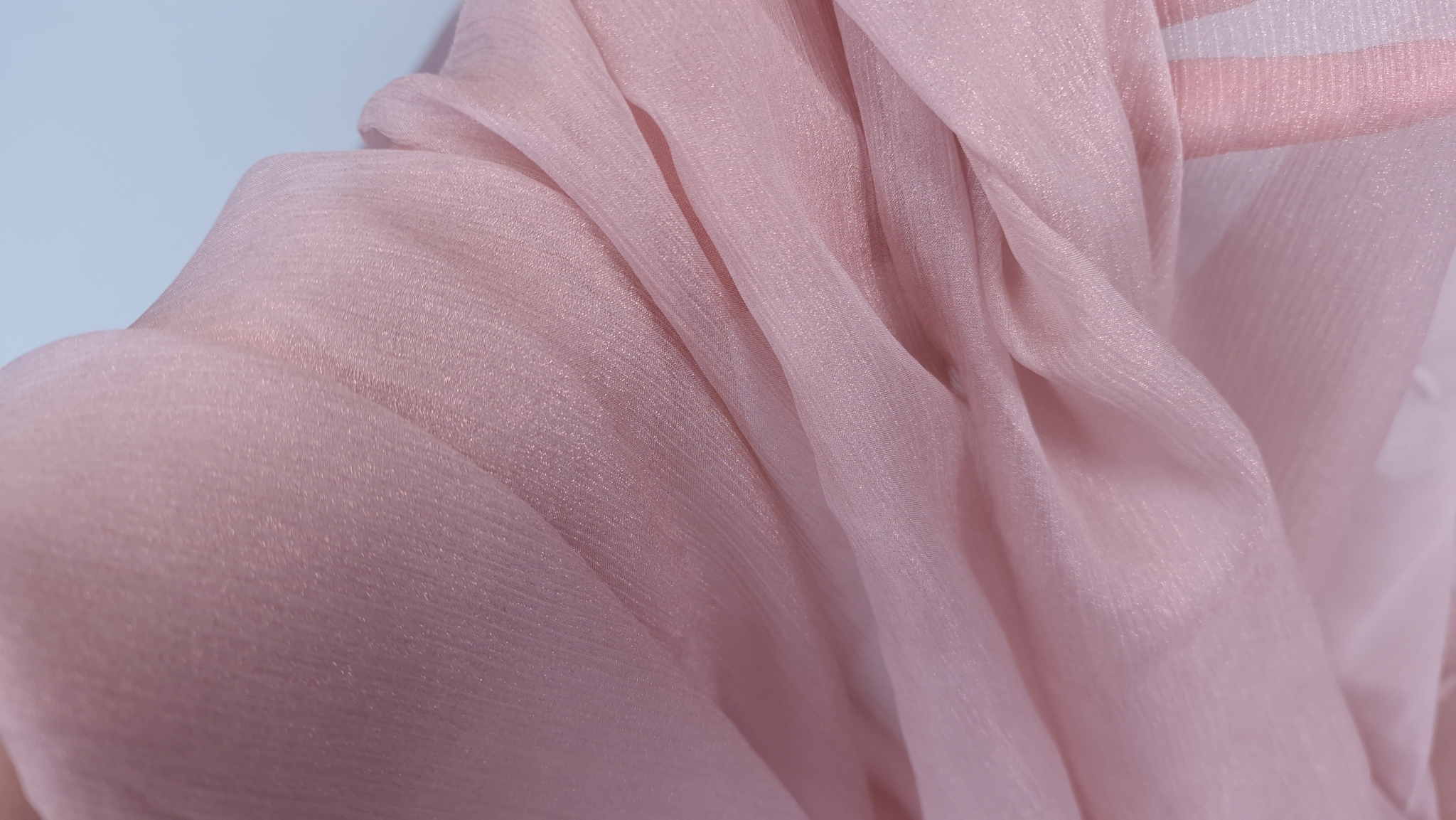 Voal creponat peliculizat dust rose Muselina din matase naturala - imagine 6