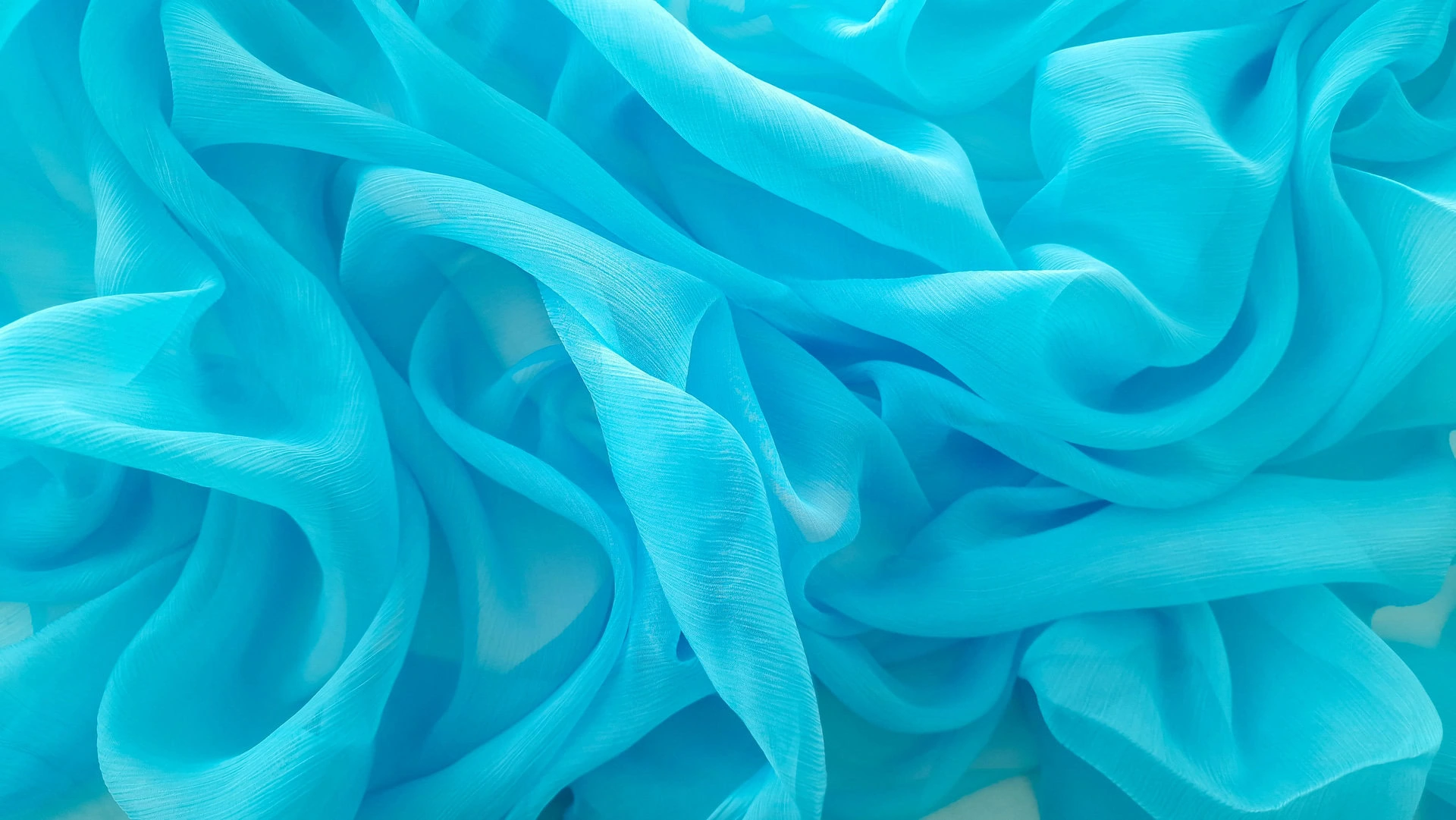 Voal creponat crystal blue Muselina din matase naturala - imagine 3