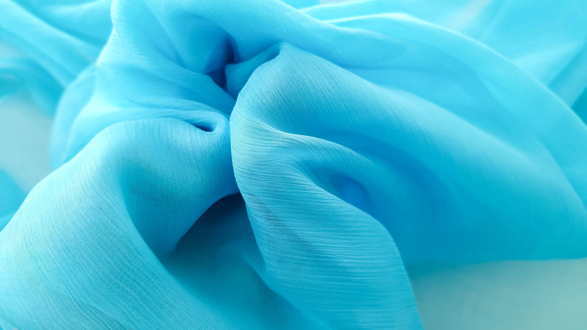 Voal creponat crystal blue Muselina din matase naturala - imagine 4