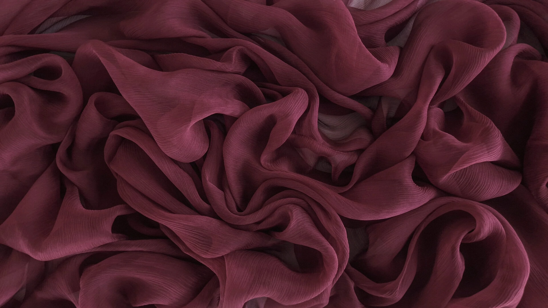 Voal creponat grena intens Muselina din matase naturala - imagine 3