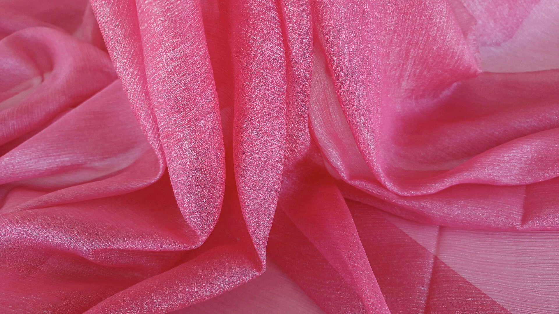 Voal creponat peliculizat trandafiriu Muselina din matase naturala - imagine 5