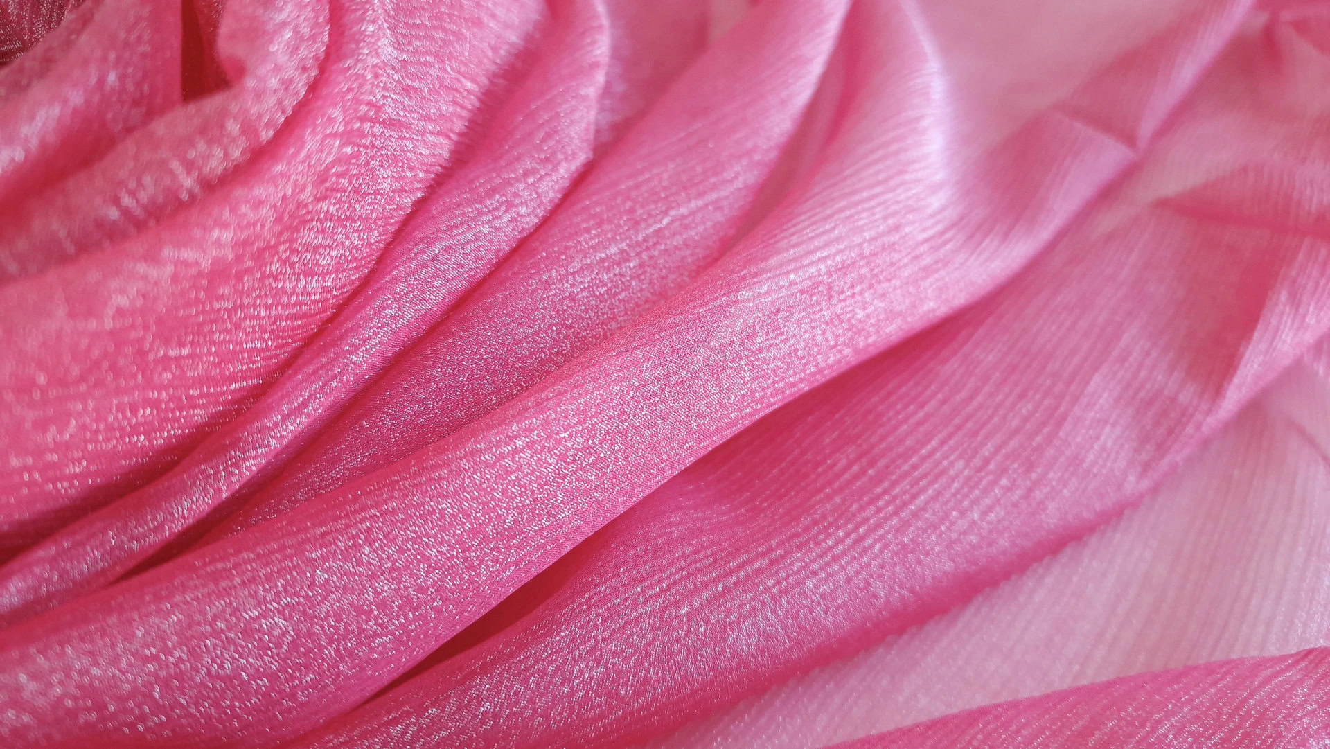 Voal creponat peliculizat trandafiriu Muselina din matase naturala - imagine 6