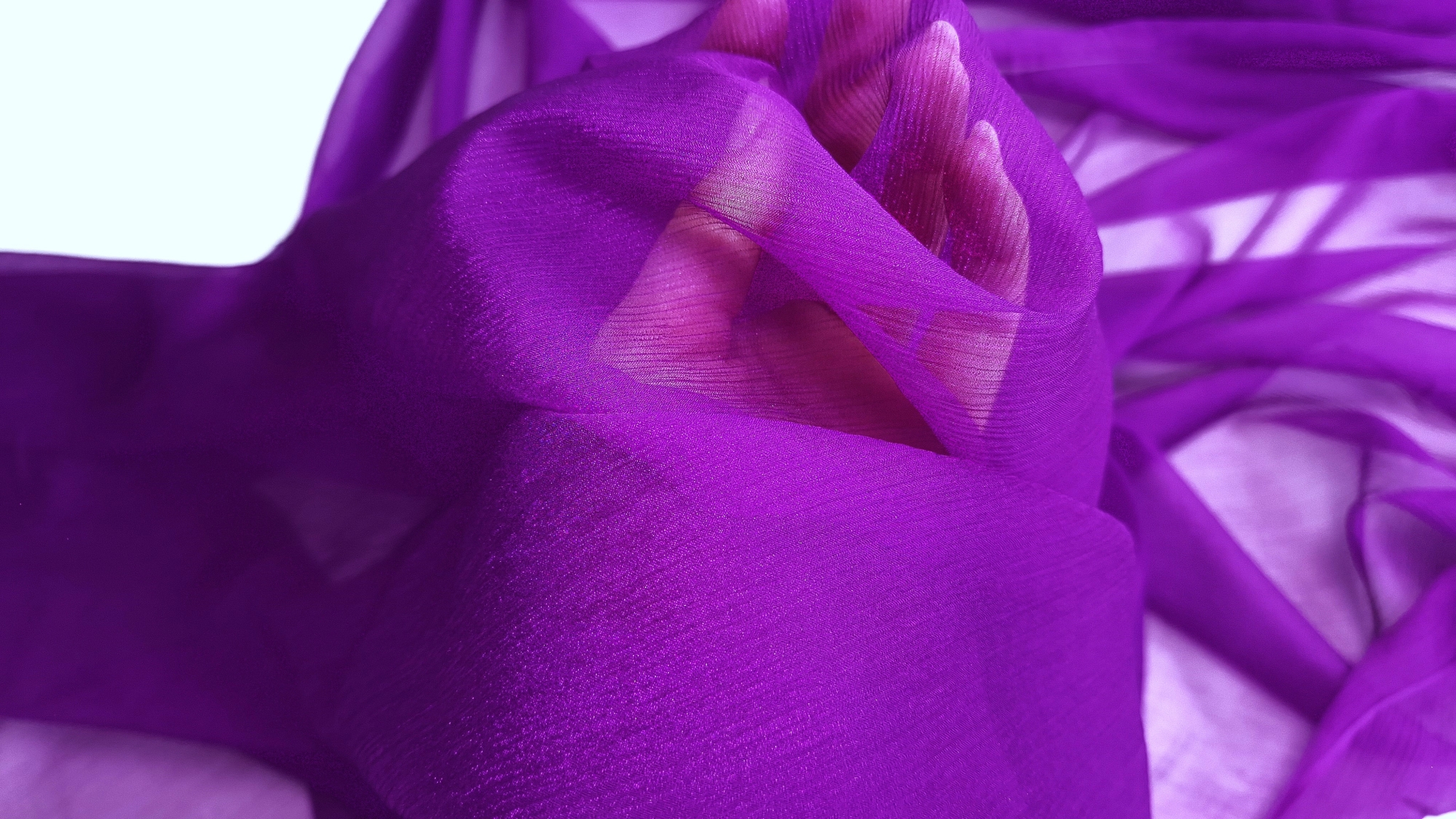 Voal creponat peliculizat ultraviolet Muselina din matase naturala - imagine 2